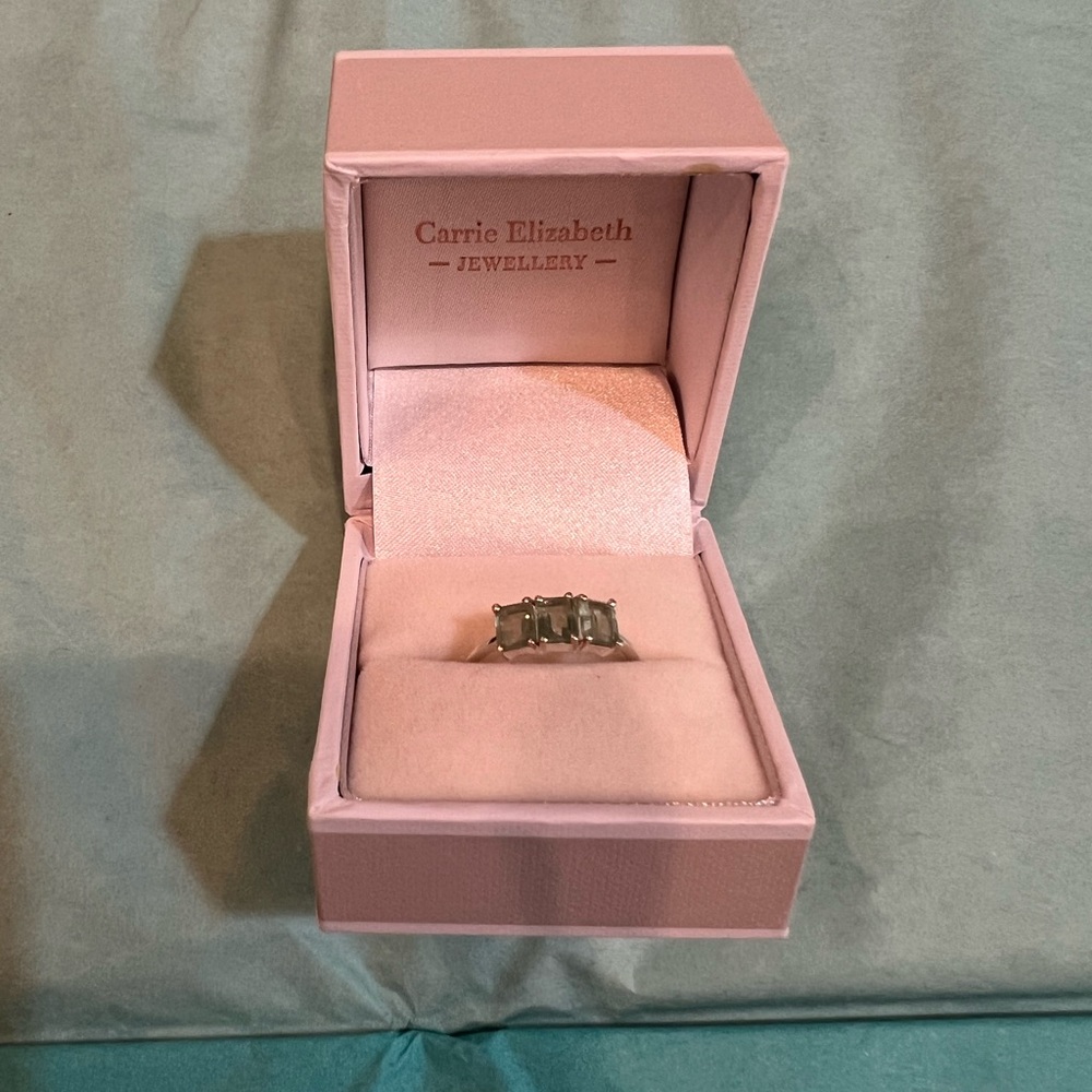 Carrie Elizabeth Sterling Silver Deco Emerald Cut Ring in Mint
Kyanite Sm Sz 6 - Picture 3 of 10